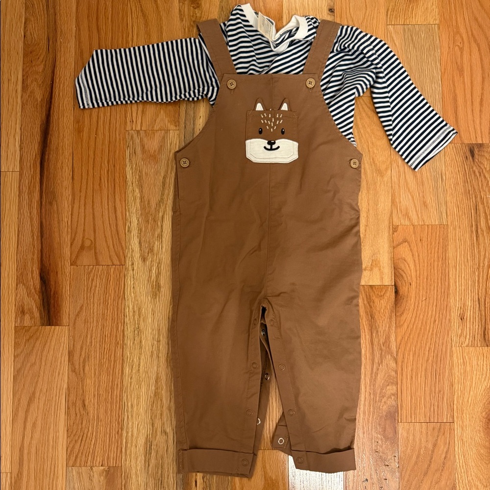 Baby boy overalls and shirt.